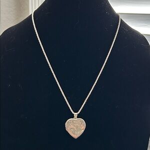 Sterling Silver Heart Locket Pendant Necklace